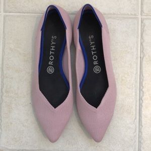 Rothy’s Pointed Toe Flats in Light Pink
